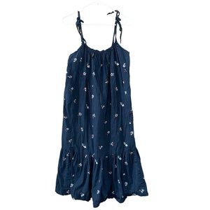 Hatch Maternity Women’s Size 2 (M/8-10) Navy Tie Shoulder Cotton Dress